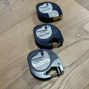 Dymo LetraTag Label Tape Trio - White and Silver